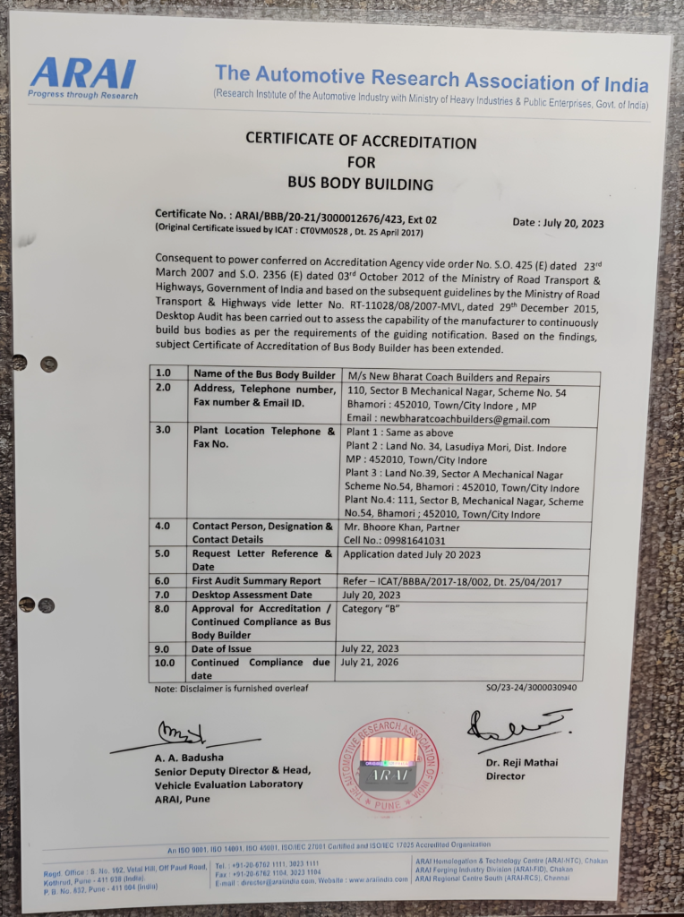 Certificate – Newbharatcoachbuilders